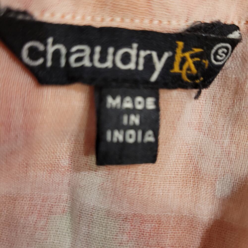 Chaudry Patchwork Midi Dress Small Boho Festival Flowy Ruffle Hem Orange - Picture 6 of 13